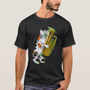 Camiseta Un gato gracioso que juega a un regalo de Tuba Un 