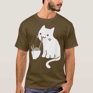 Camiseta Un gato gracioso Ramen Lover, comida japonesa en r