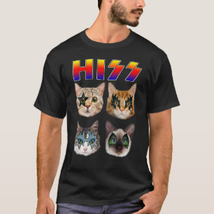 Camiseta Un gato gracioso sacude el rock y el rollo para lo