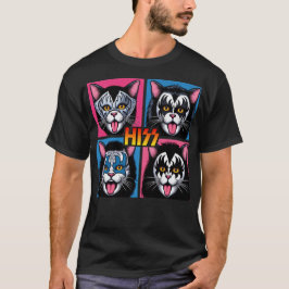 Camiseta Un gato gracioso sacude el rock y el rollo para un