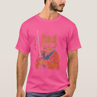 Camiseta Un gato gracioso Samurai, un animal japonés ama a 