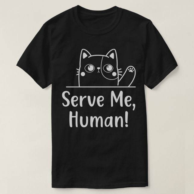 Camiseta Un gato hambriento me sirve un divertido comportam (Diseño del anverso)