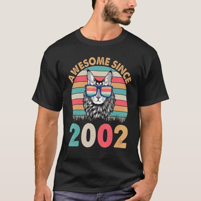 Camiseta Un Gato Increíble Desde 2002 Feliz Cumpleaños Para (Anverso)
