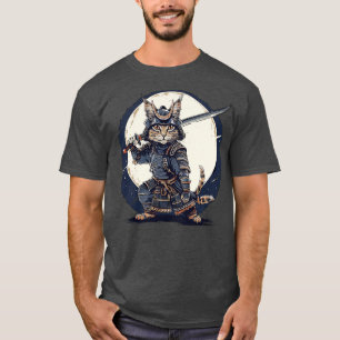 Camiseta Un gato japonés de gatos katana de gato de Ninja a