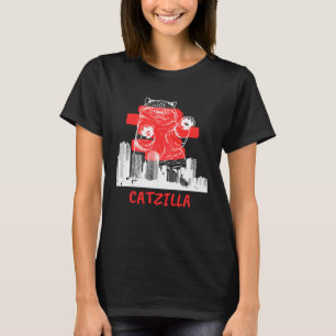 Camiseta Un gato japonés loco monstruo catzilla