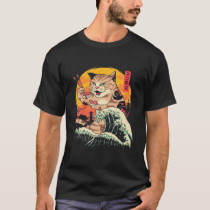 Camiseta Un gato japonés vintage come sushi retro