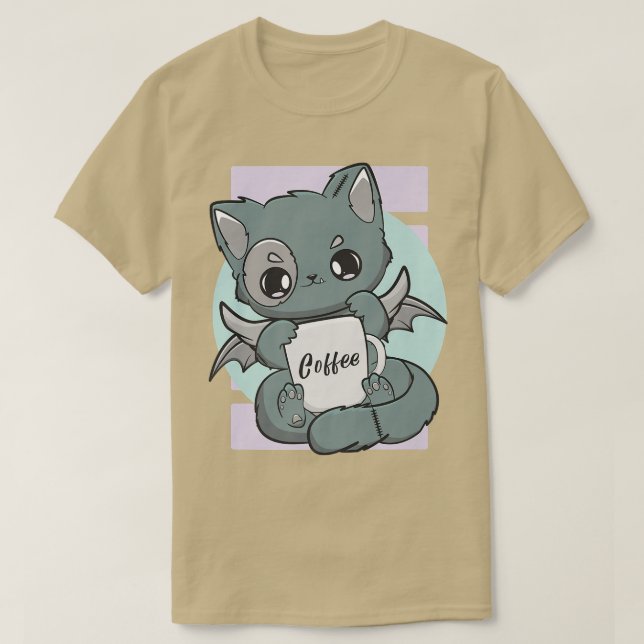 Camiseta Un gato kawaii con café Mug Moka Barista Neko (Diseño del anverso)