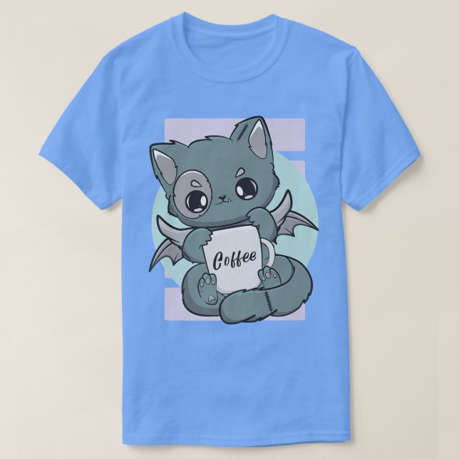 Camiseta Un gato kawaii con café Mug Moka Barista Neko (Diseño del anverso)