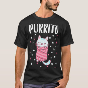 Camiseta Un Gato Kawaii Con Un Burrito Kitty Kat