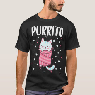 Camiseta Un Gato Kawaii Con Un Burrito Kitty Kat