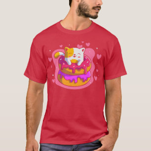 Camiseta Un gato kawaii fino donut japonés estilo anime div