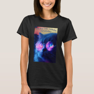 Camiseta Un gato Kiity está mirando hacia la infinita garra