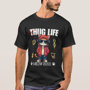 Camiseta Un gato lindo abrazo vida mimo jefe Thug Gangster