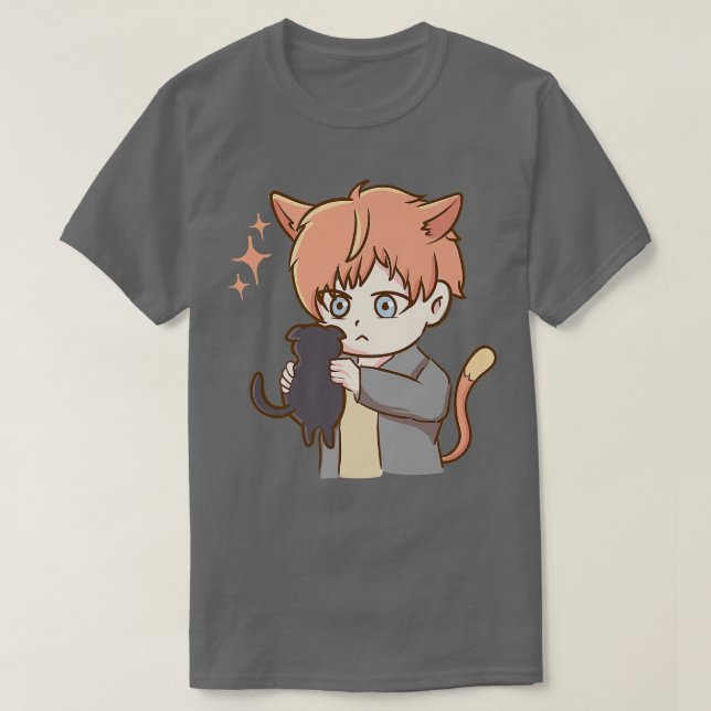 Camiseta Un gato lindo Anime Otaku Chica estética cultura j (Diseño del anverso)