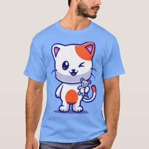 Camiseta Un gato lindo atrapa al Personalizado del ratón be