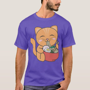 Camiseta Un gato lindo come fideos de Ramen Kawaii Anime Ca