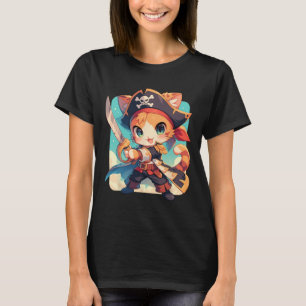 Camiseta Un gato lindo como el pirata Kawaii Anime