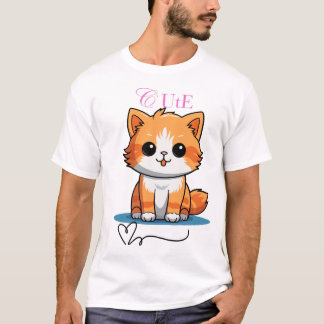 Camiseta Un gato lindo con gran amor
