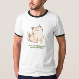 Camiseta Un gato lindo con los ojos cerrados y el eslogan