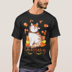 Camiseta Un gato lindo con un Gorra de pollo en otoño Acció