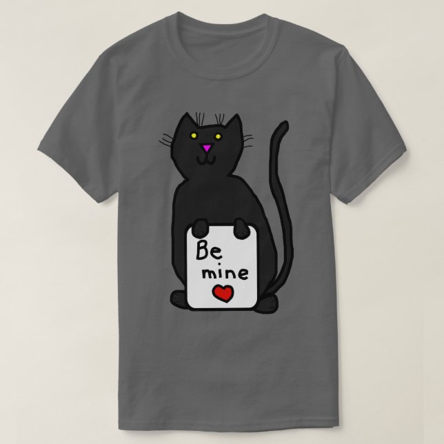 Camiseta Un gato lindo dice sé mío por Día de San Valentín (Diseño del anverso)