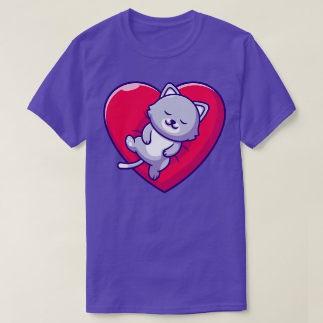 Camiseta Un gato lindo durmiendo en el Personalizado de la  (Diseño del anverso)