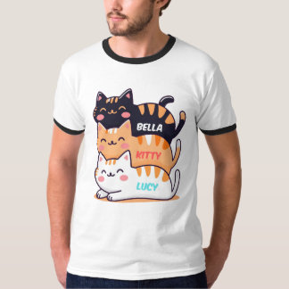 Camiseta Un gato lindo durmiendo entre ellos
