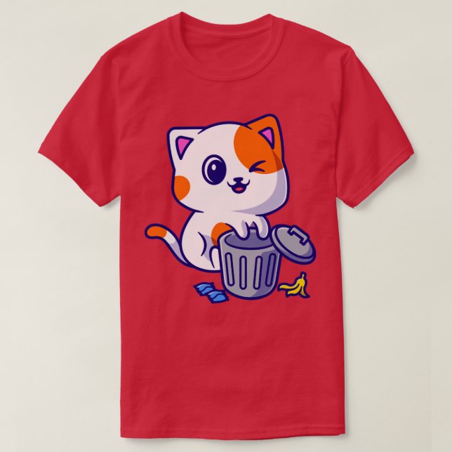 Camiseta Un gato lindo jugando en el Personalizado de la pa (Diseño del anverso)