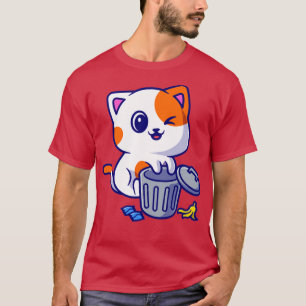 Camiseta Un gato lindo jugando en el Personalizado de la pa