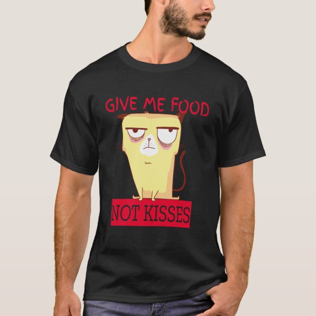 Camiseta Un gato lindo me da comida, no besos (Anverso)