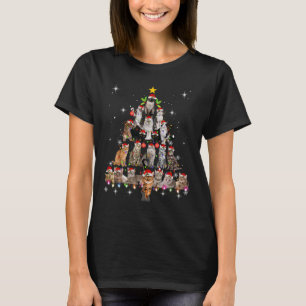 Camiseta Un gato lindo Navidades Perro Árbol divertido gato