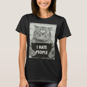 Camiseta Un gato lindo que odio a la gente con una ropa de 