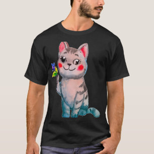 Camiseta Un gato lindo que sostiene un violento mes de febr