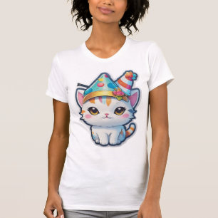 Camiseta Un gato lindo sostiene a un fiesta de Año Nuevo