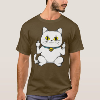 Camiseta Un gato lindo te muestra el dedo medio