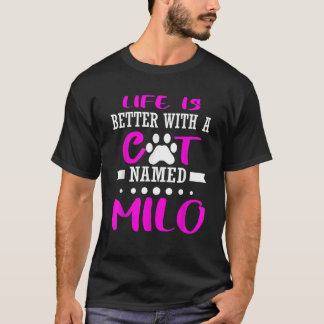 Camiseta Un gato llamado Milo Funny Corta a un gato Padre D