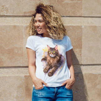 Camiseta Un gato llamado Mocha - Estilo acuarela