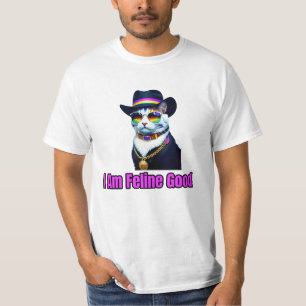 Camiseta Un gato llevando un Fedora y gafas de sol
