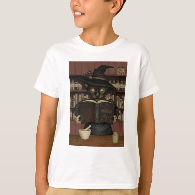 Camiseta Un gato malvado apotecario de Halloween es camiset (Anverso)