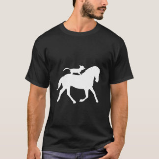 Camiseta Un gato monta un caballo