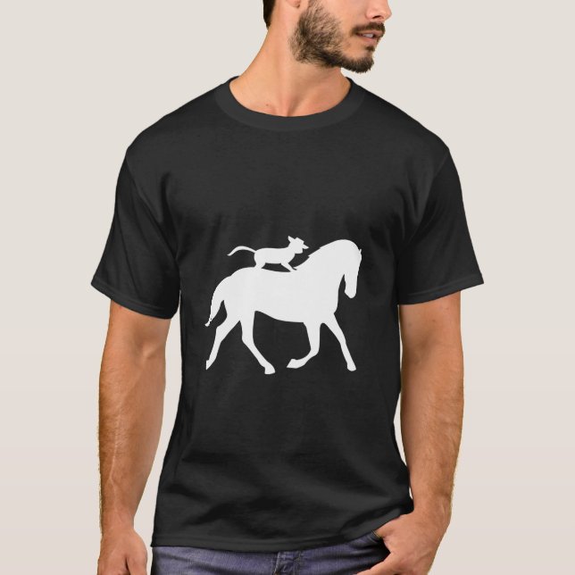 Camiseta Un gato monta un caballo (Anverso)