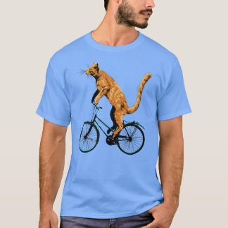 Camiseta Un gato montando    bicicletaUn gato gracioso para