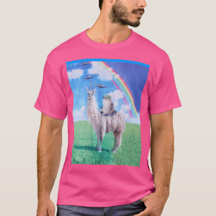 Camiseta Un gato montando el arco iris de unicornio