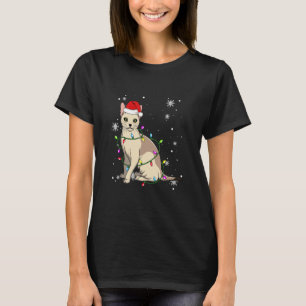 Camiseta Un gato Navidad de Singapur enciende a un gato Nav