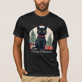 Camiseta Un Gato Negro De Navidades Aburridos Y Divertidos