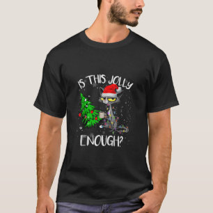 Camiseta Un gato negro gracioso es que este Navidad lo sufi