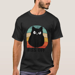 Camiseta Un gato negro gracioso sacude a un gato maullido r
