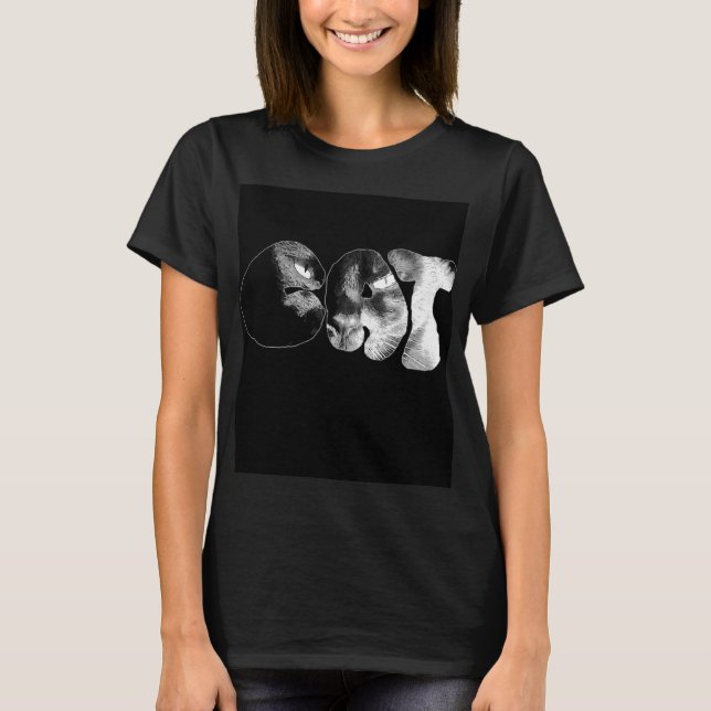 Camiseta Un gato negro grande te está vigilando (Anverso)
