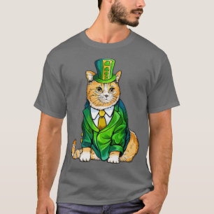Camiseta Un gato negro lindo Leprechaun Gorra Funny Irish S