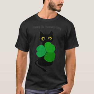 Camiseta Un gato negro lindo Leprechaun Gorra Funny Irish S
